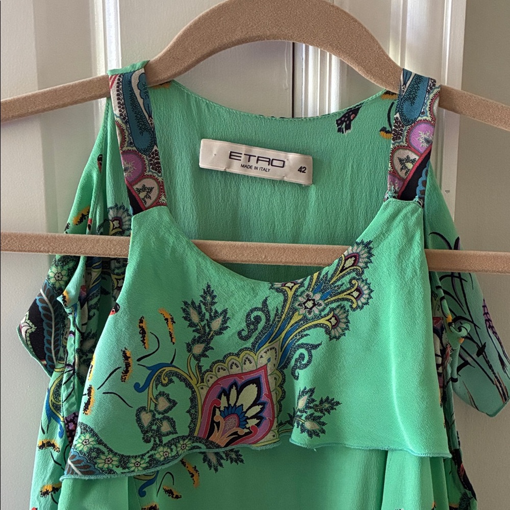 Etro Green Paisley beautiful Dress🌺💗 - Picture 5 of 8